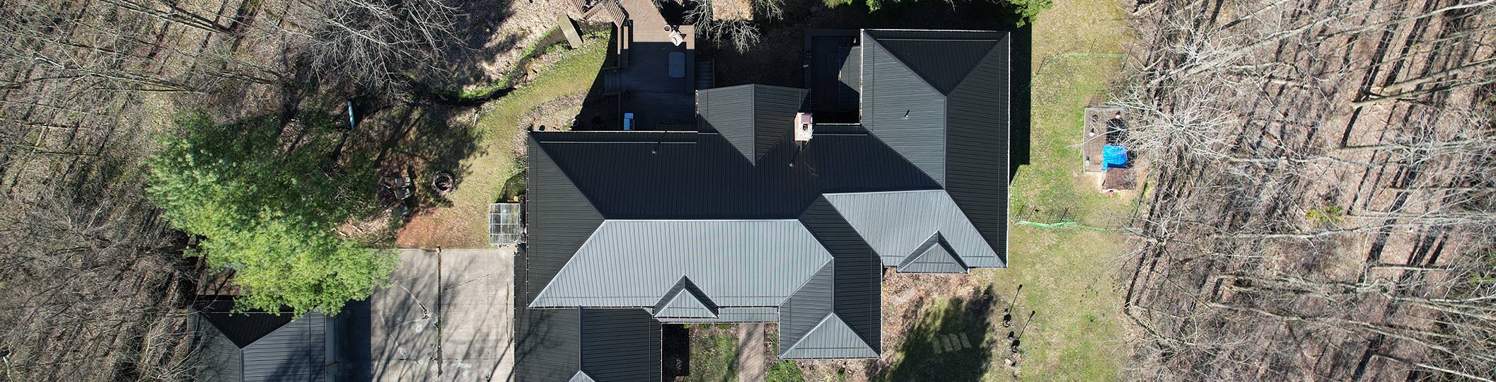 metal roof aerial view