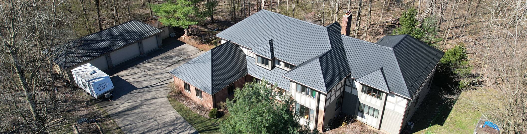 metal roof aerial view