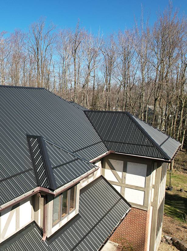 metal roof aerial view